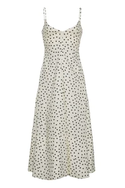 Mae Midi Dress in Burst Egret