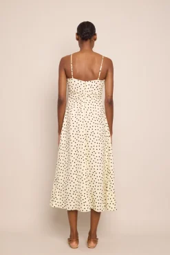 Mae Midi Dress in Burst Egret