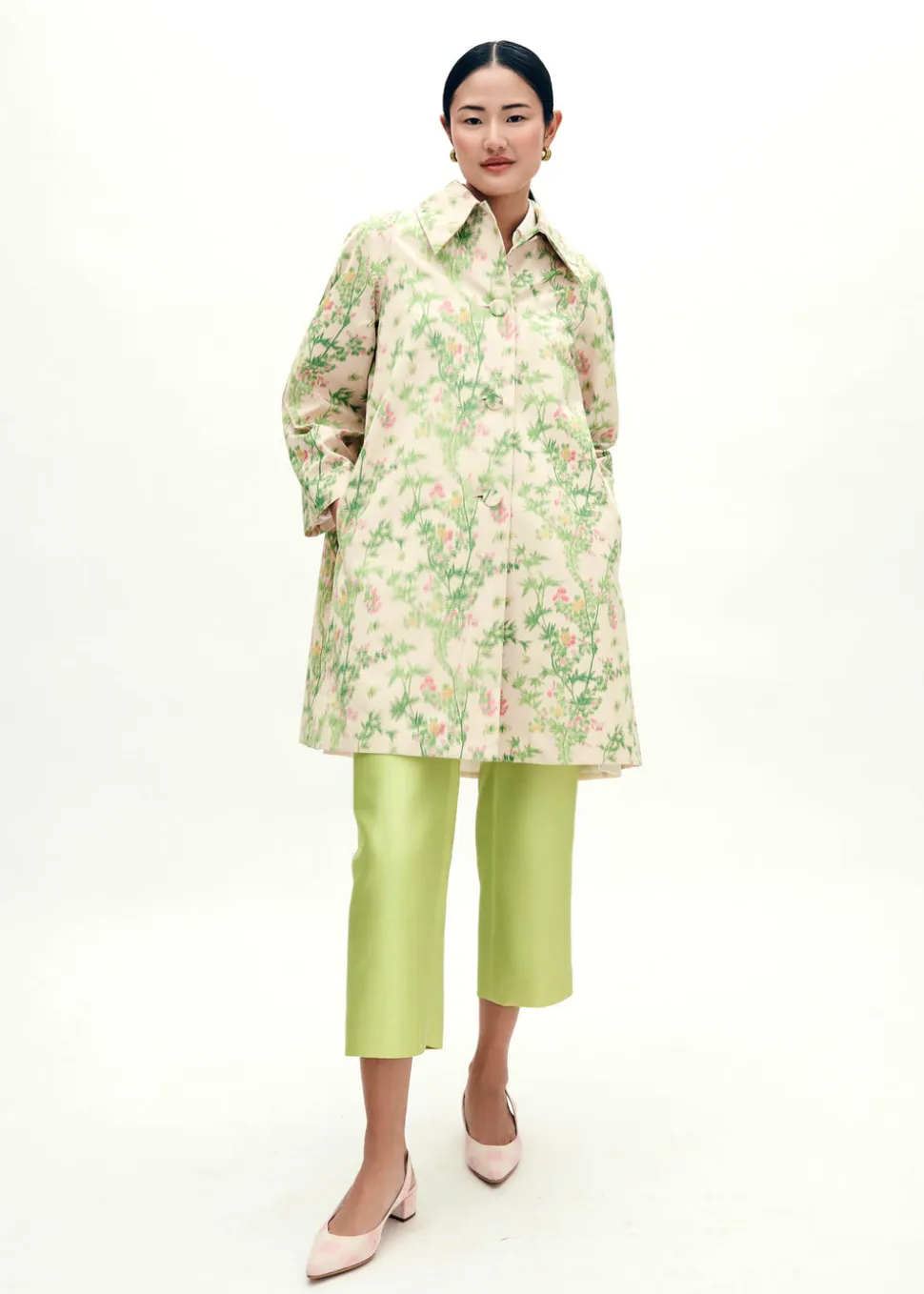 MAE x Scalamandré Goldie Coat in Jardin De Chine