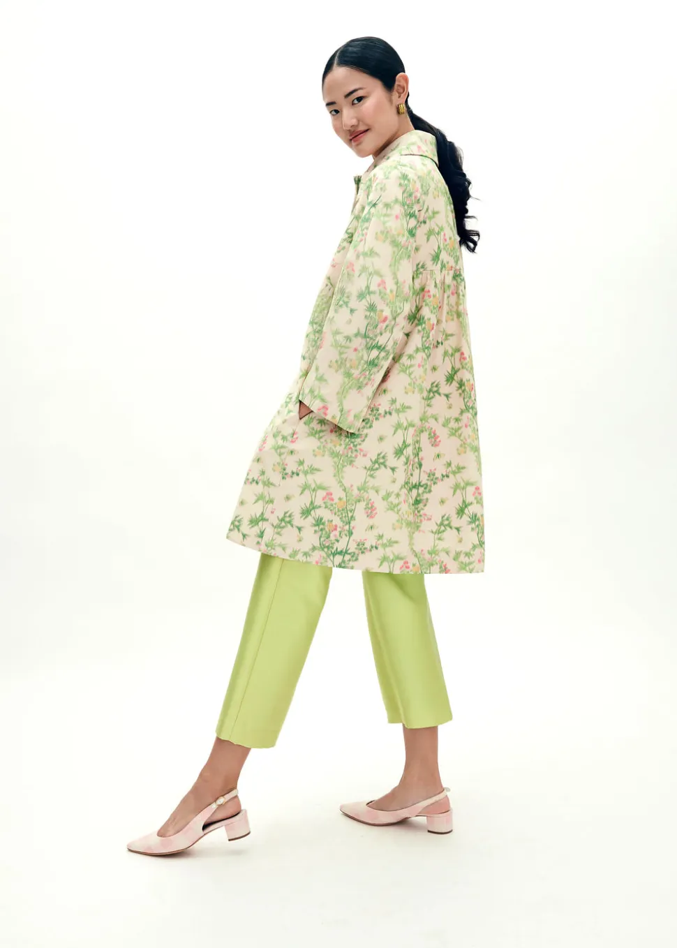 MAE x Scalamandré Goldie Coat in Jardin De Chine