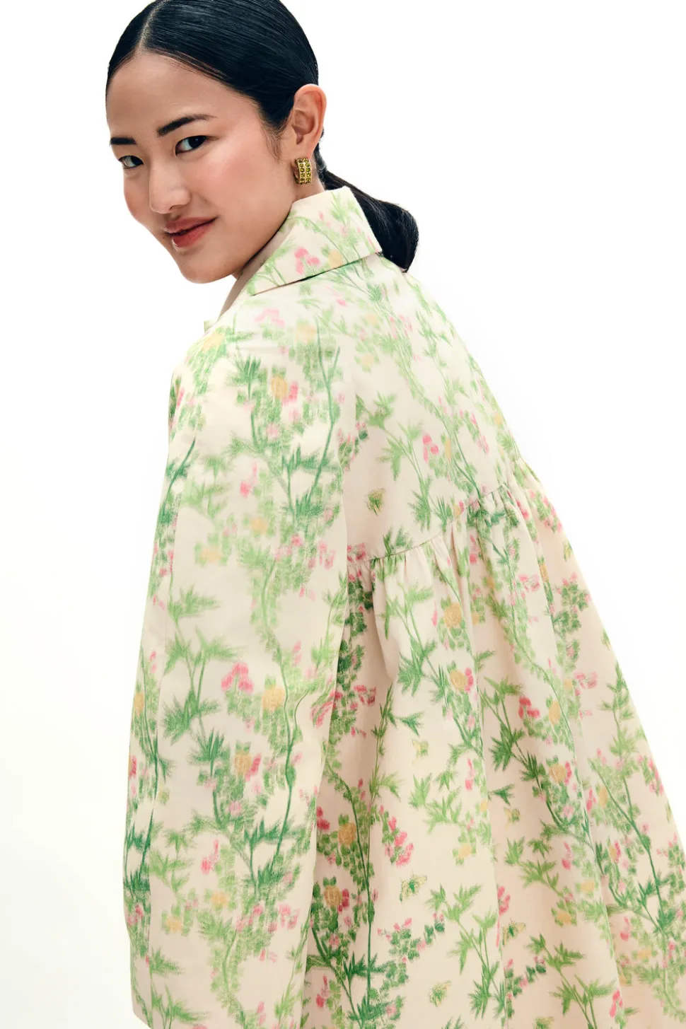MAE x Scalamandré Goldie Coat in Jardin De Chine