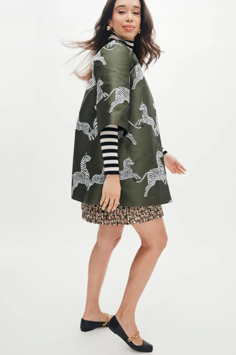 Mae x Scalamandre Audrey Coat in Olive