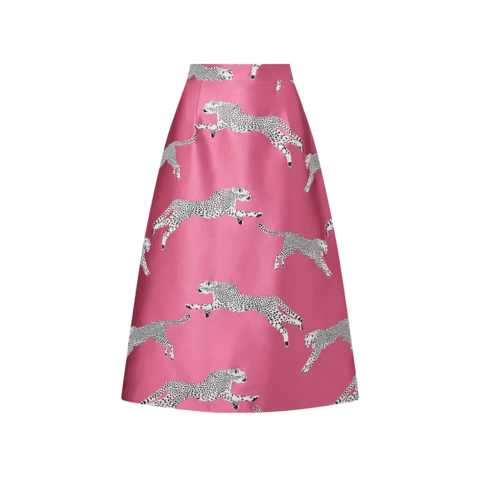 Mae x Scalamandre Hallie Skirt In Jumping Cheetah