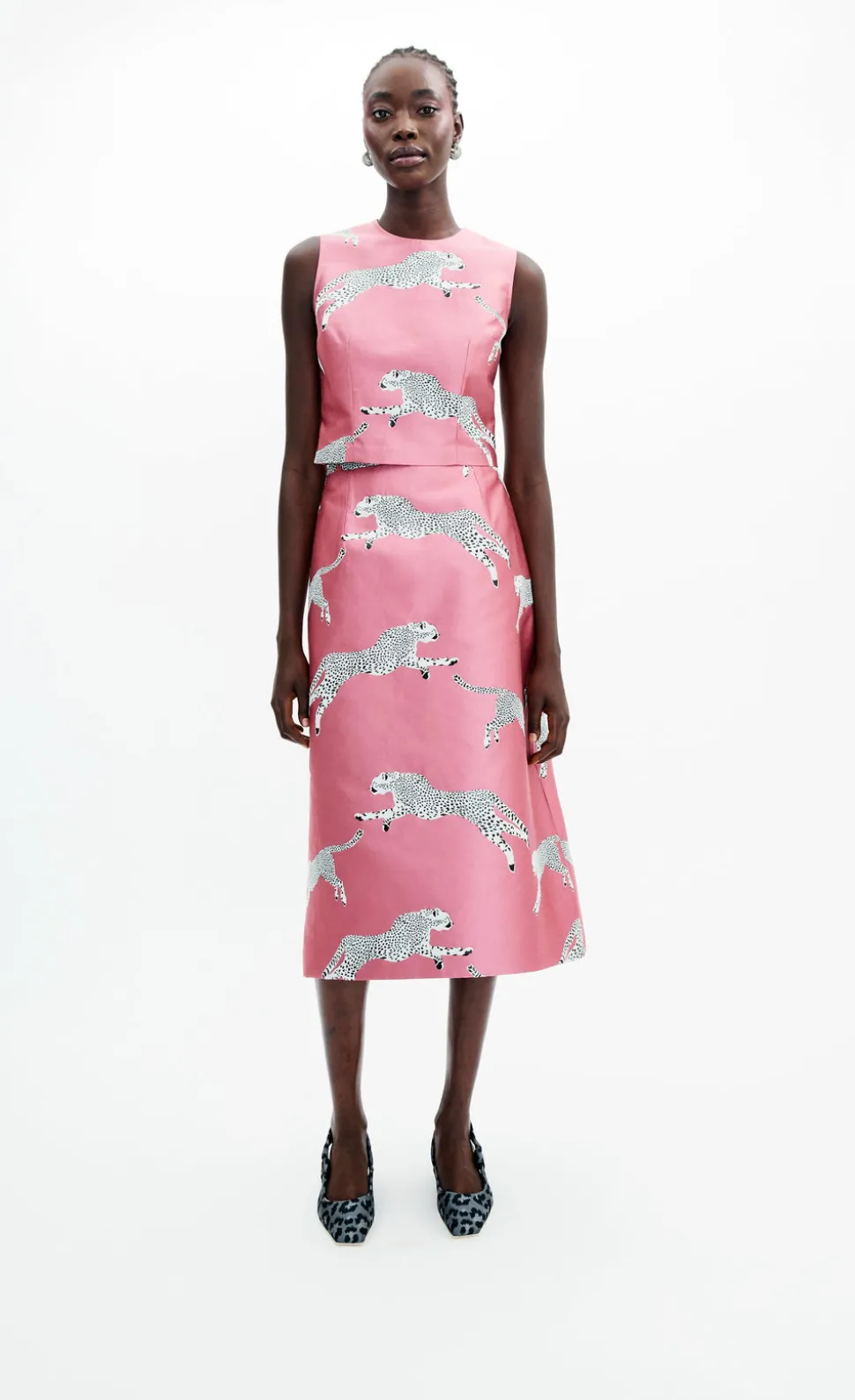 Mae x Scalamandre Hallie Skirt In Jumping Cheetah