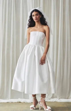 Magnolia Dress in Ivory Mikado