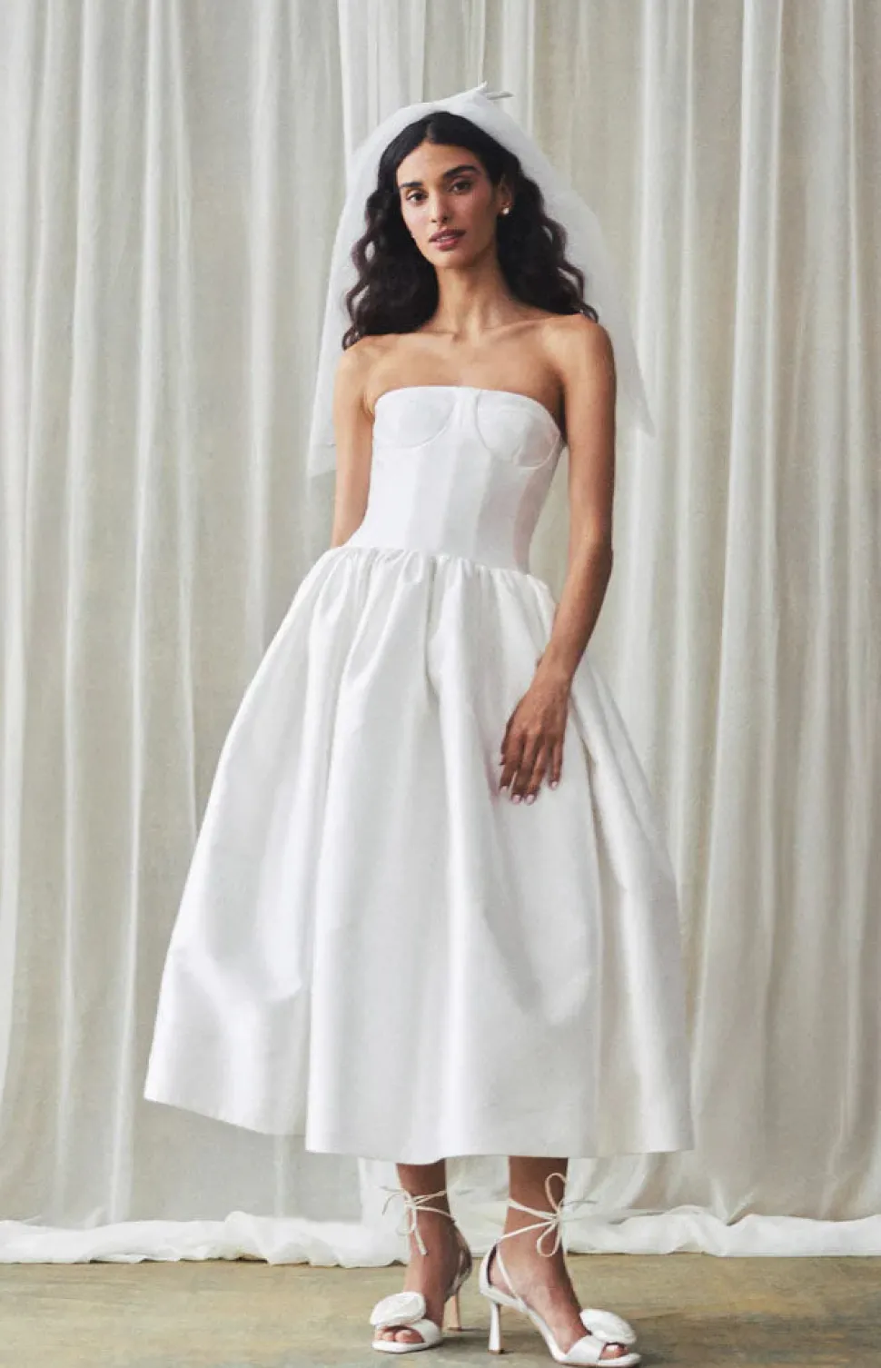 Magnolia Dress in Ivory Mikado
