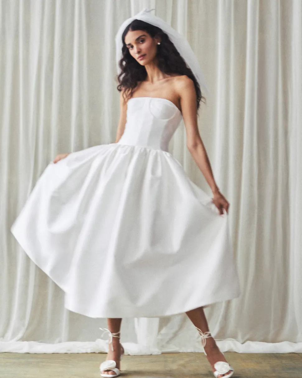 Magnolia Dress in Ivory Mikado