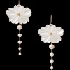 Magnolia Drop Earrings White