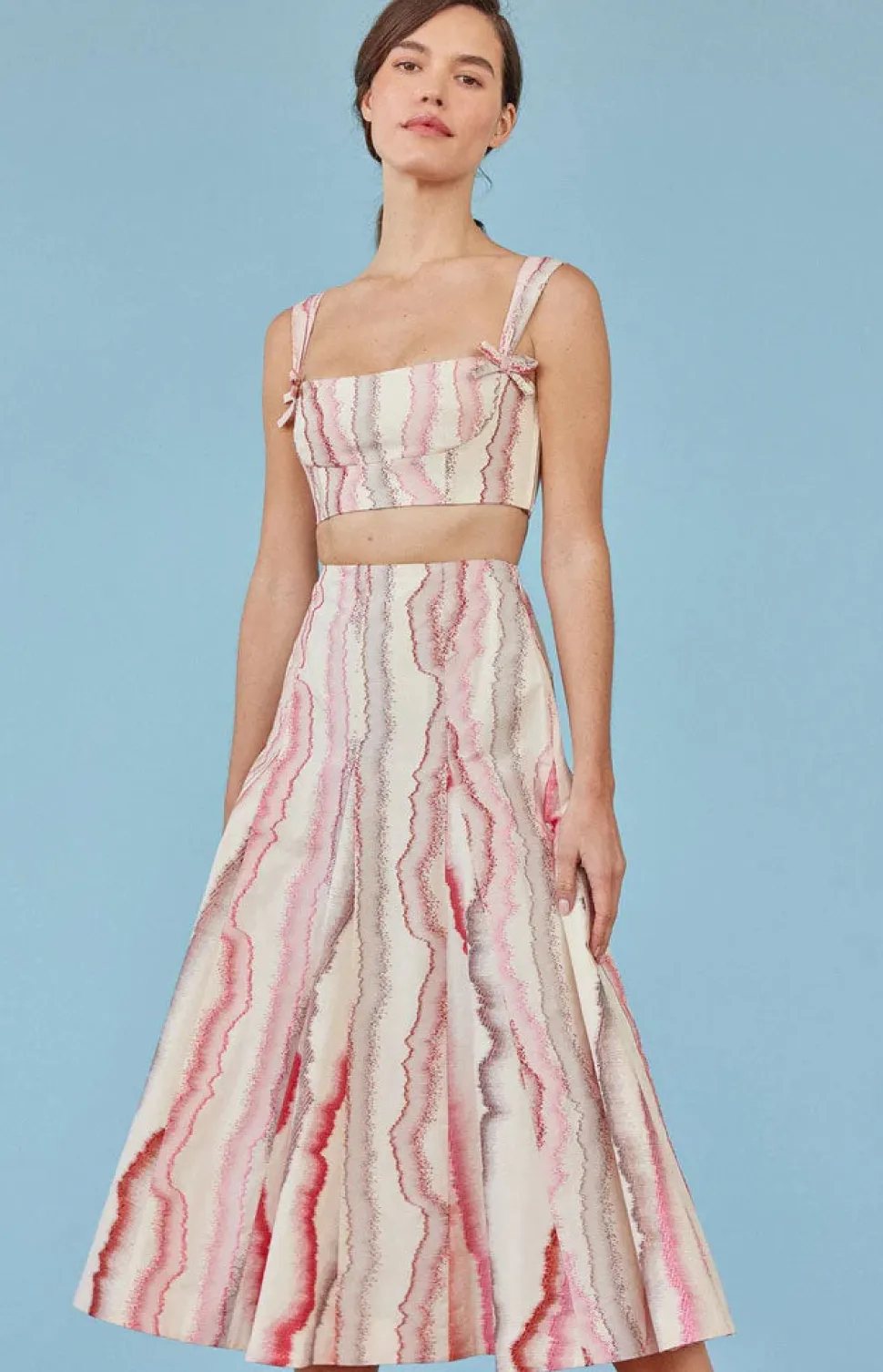 Maia Skirt in Multi Fil Coupe Stripe