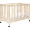 Maki Portable Folding Crib with Toddler Bed Conversion Kit in Washed Natural