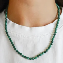 Malachite Knotted Gemstone Strand