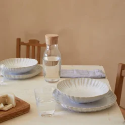Mallorca Collection Dinner Plates in Sand Beige, Set of 6
