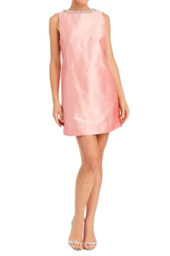 Manhattan Embellished Shirt Mini in Rose Pink