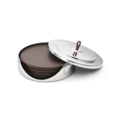 Manhattan Leather Coaster Set, 4 Pcs