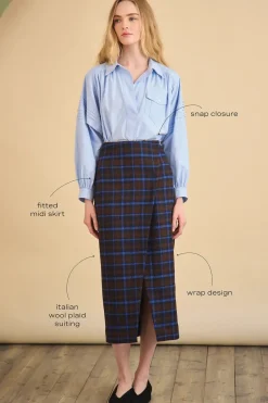 Manor Wrap Skirt in Aspen Plaid