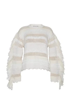 Marathi Crewneck in Cream Stripe