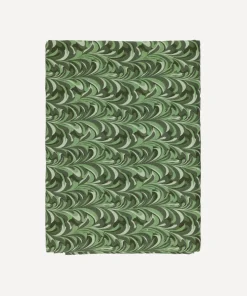 Marble Linen Tablecloth in Green