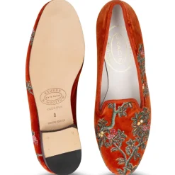 Marble Shimmer Rust Velvet Slipper