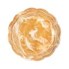 Marbled Scalloped Dessert Plate in Terracotta