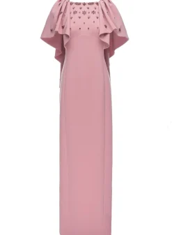 Margarita Gown Antique Rose Embellished Crepe