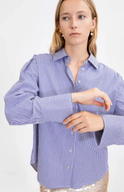 Margaux Shirt in Blue/Optic White