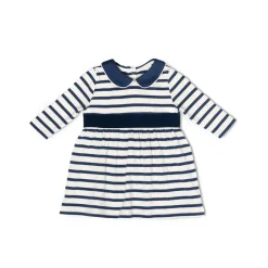 Marie Clare Baby Dress in Navy Stripe