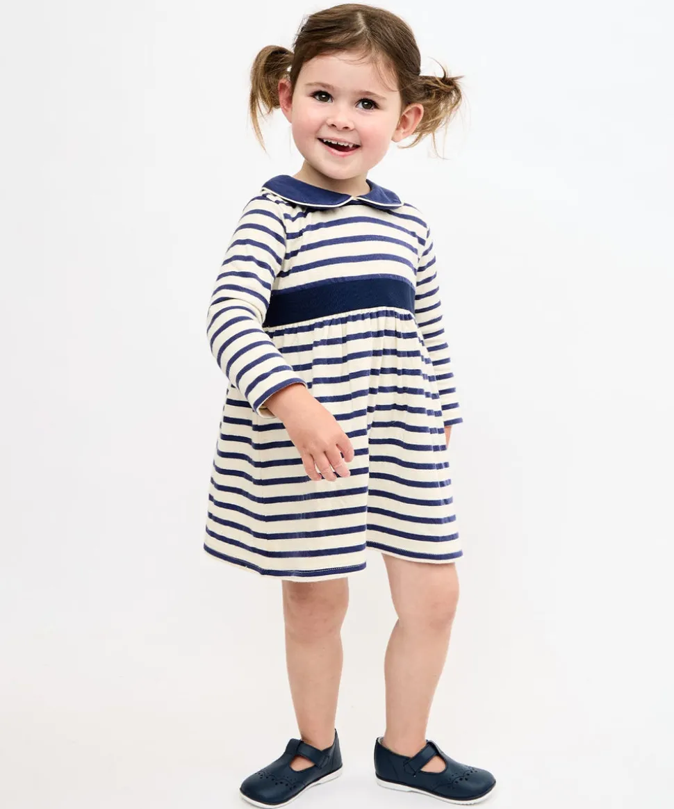 Marie Clare Baby Dress in Navy Stripe
