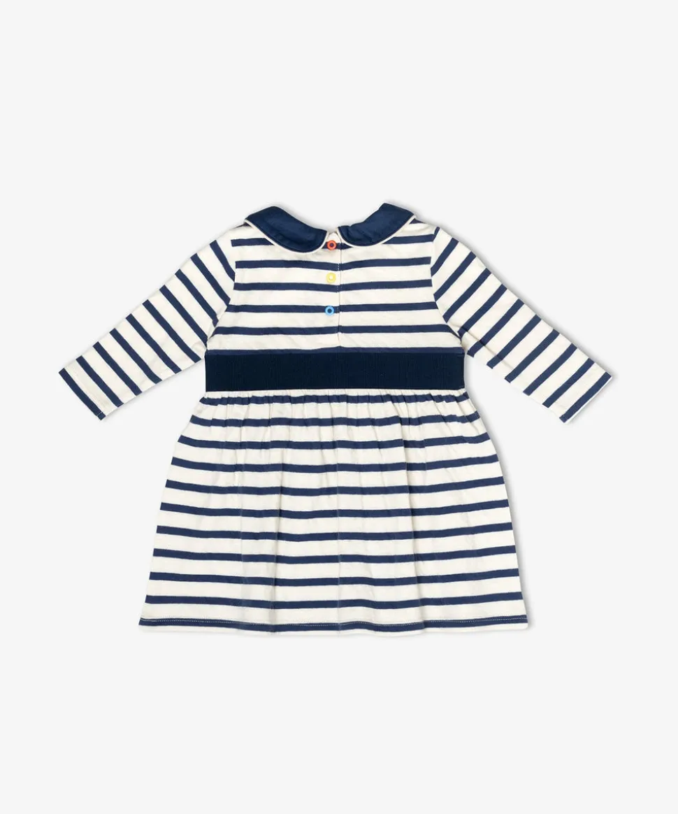 Marie Clare Baby Dress in Navy Stripe