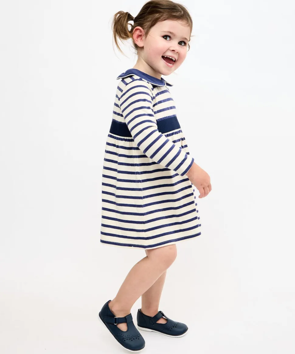 Marie Clare Baby Dress in Navy Stripe