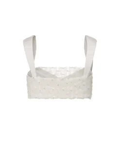 Marie Top in White Smocked Tulle