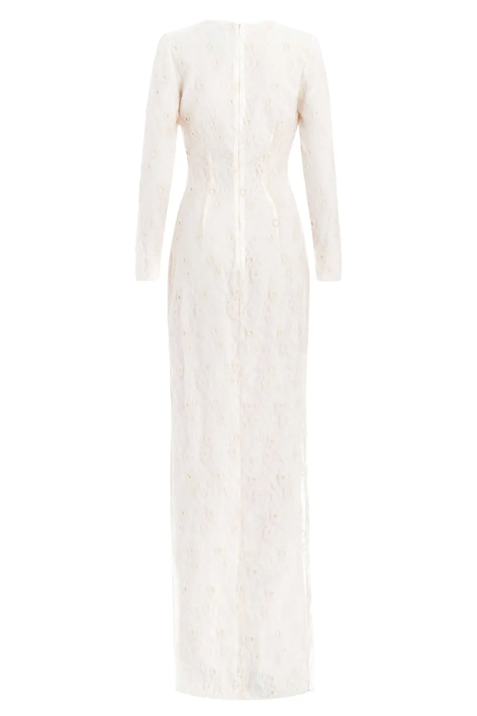 Mariela Ivory Beaded Lace Gown
