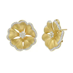 Marigold Diamond Flower Earrings