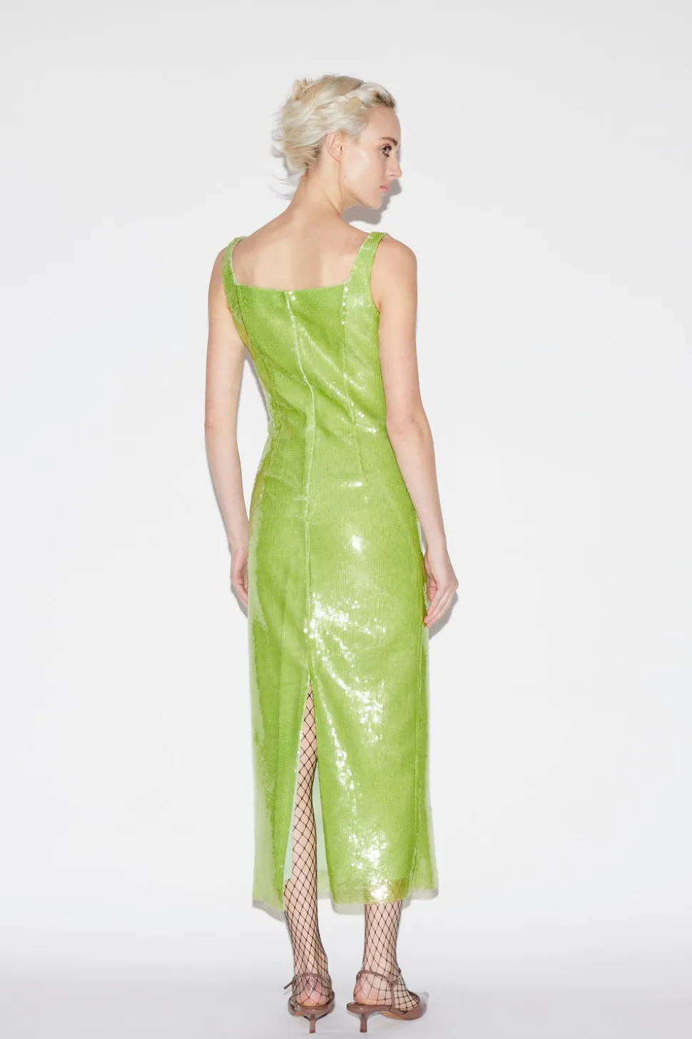 Marilyn Dress Lime Sequins