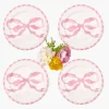 Marilyn Pink Bow Starter Plates, Set of 4