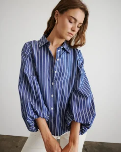 Marina Stripe Top in Maritime Blue & White