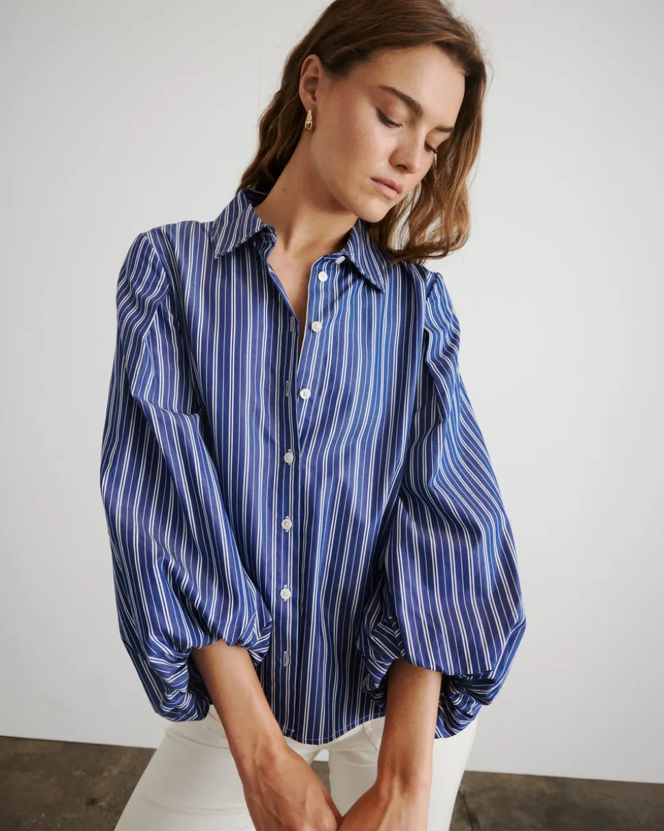 Marina Stripe Top in Maritime Blue & White