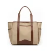 Market Tote No. 294 in Khaki Twill - Vintage Chestnut