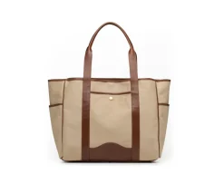 Market Tote No. 294 in Khaki Twill - Vintage Chestnut