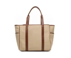 Market Tote No. 294 in Khaki Twill - Vintage Chestnut