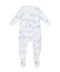 Marley Zip Pajama in Blue Animal Parade