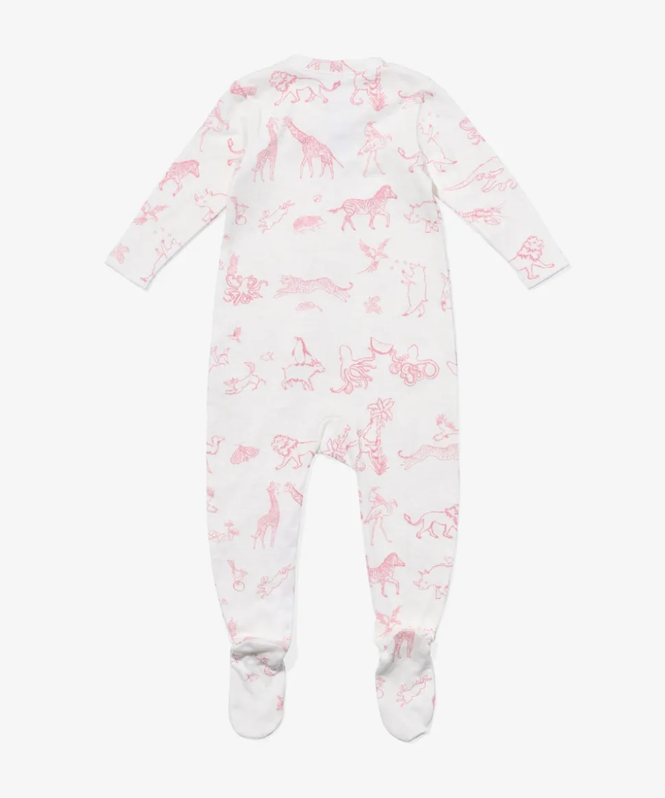 Marley Zip Pajama in Rose Animal Parade