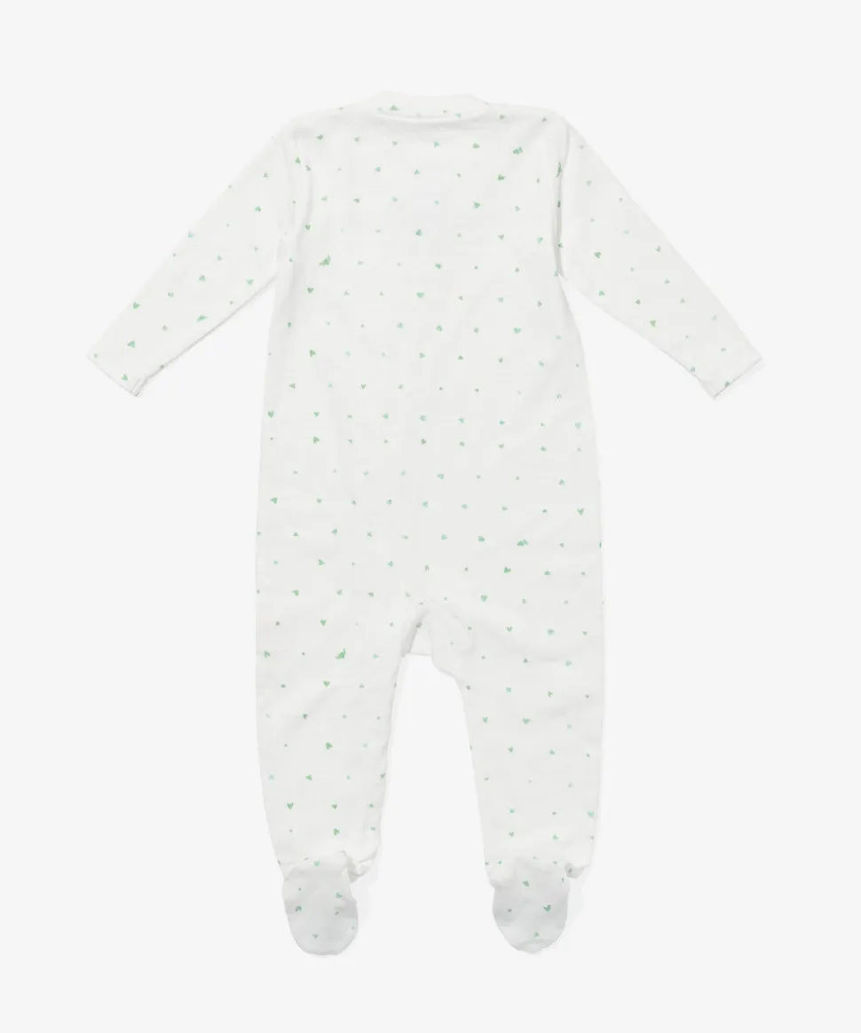 Marley Zip Pajama in Seafoam Hearts
