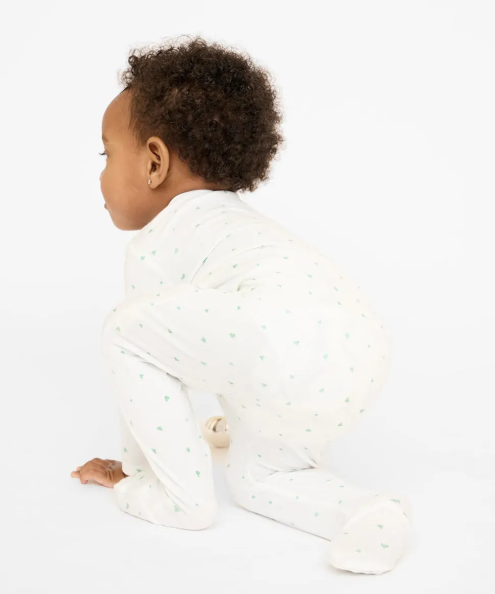 Marley Zip Pajama in Seafoam Hearts