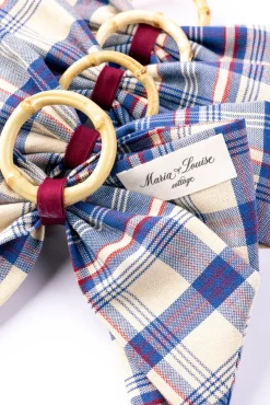 Marseille Indigo Plaid Napkin Rings in Blue, Set of 4