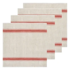 Marseille Napkins in Olive Green & Natural, Set of 4