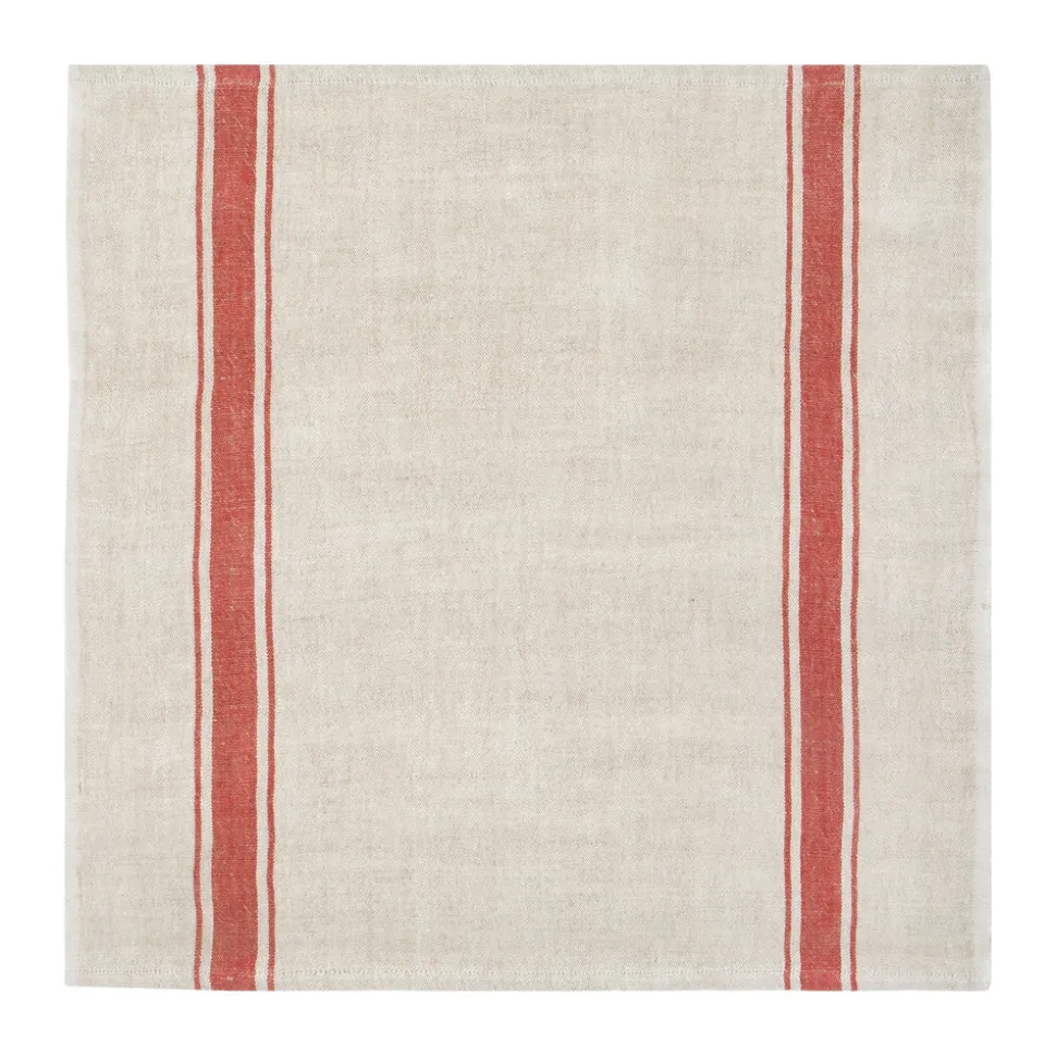 Marseille Napkins in Olive Green & Natural, Set of 4
