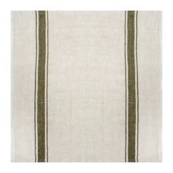 Marseille Napkins in Olive Green & Natural, Set of 4