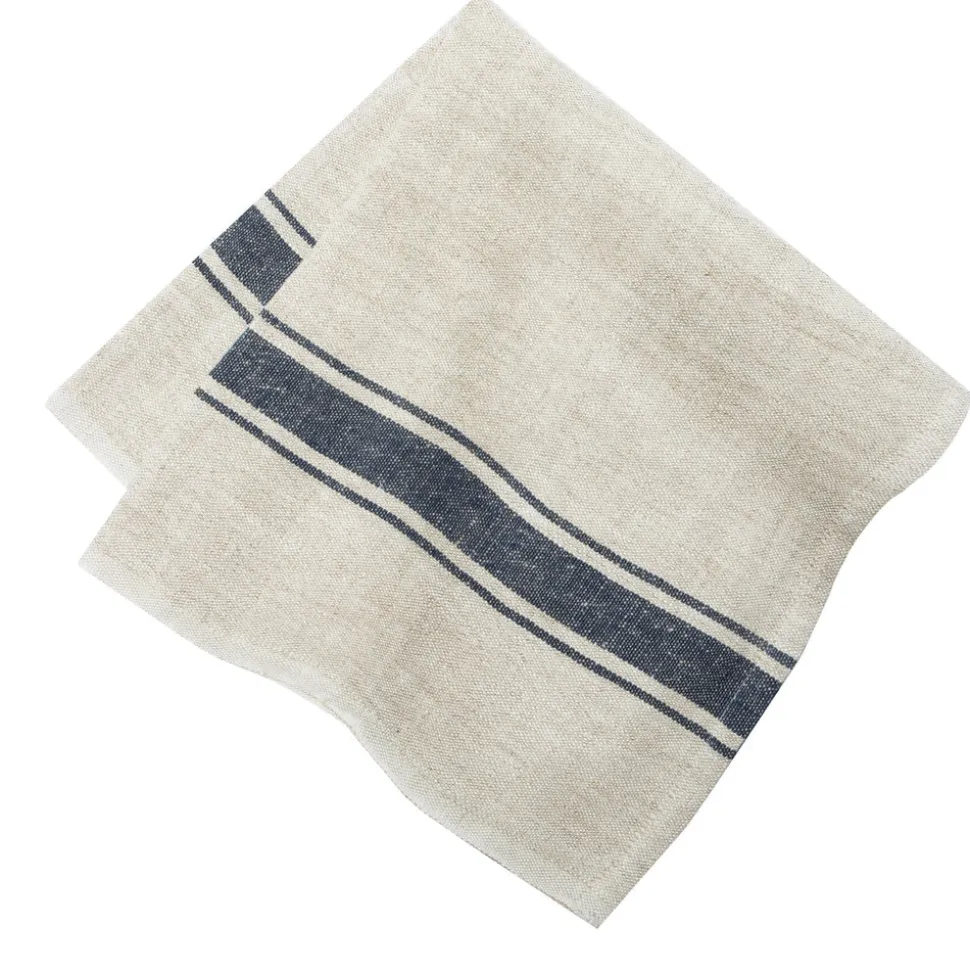 Marseille Napkins in Olive Green & Natural, Set of 4