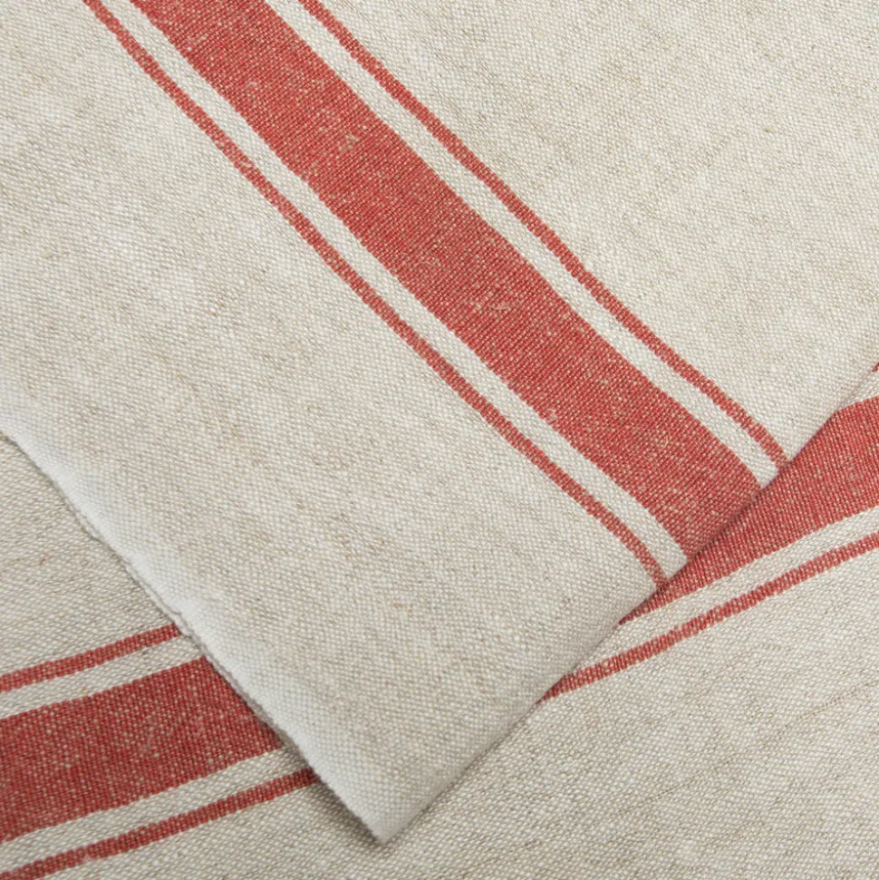 Marseille Tea Towels in Olive Green & Natural, Set of 2