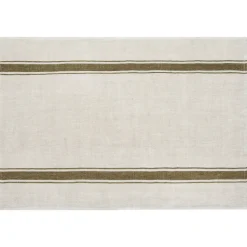 Marseille Tea Towels in Olive Green & Natural, Set of 2